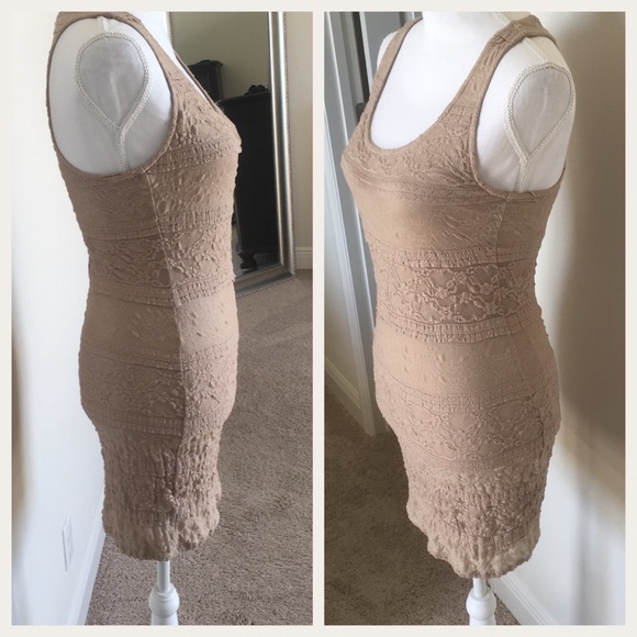 Twenty One Tan Lace Tank Stretch Dress - Picture 6 of 8